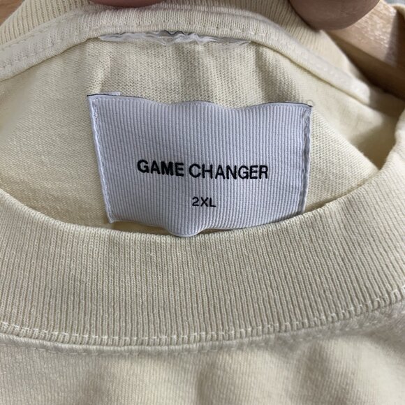 Game Changer Shirt Men 2XL Cameron Brink Stanford Cardinals Cream Oversized Tee - Picture 6 of 7